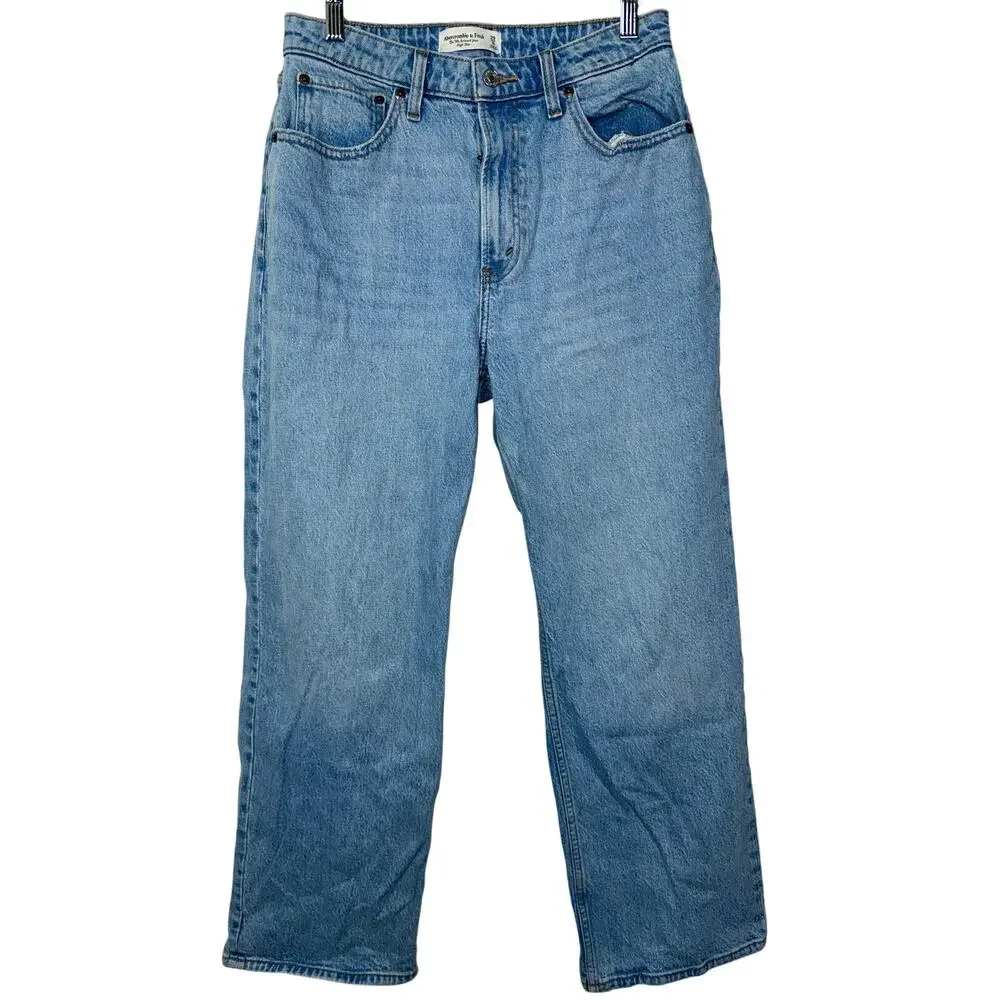 Abercrombie & Fitch Curve Love 90s Relaxed Jean High Rise Blue Jeans Size 29 8 S